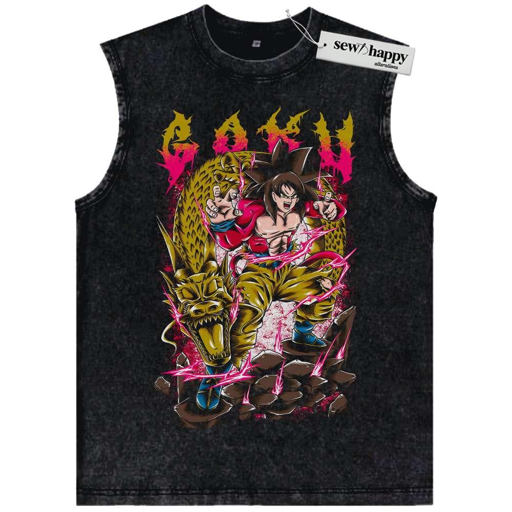Wash Tank Top Son Goku Tank Top, Dragon Ball Tank Top, Anime Tank Top, Vintage Tank Top