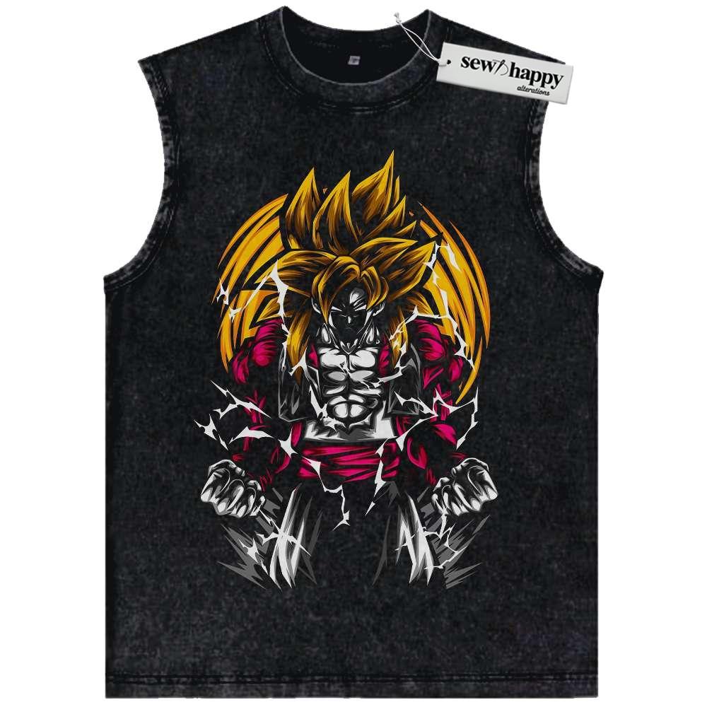 Wash Tank Top Son Goku Tank Top, Dragon Ball Tank Top, DBZ Tank Top, Anime Tank Top, Vintage Tank Top