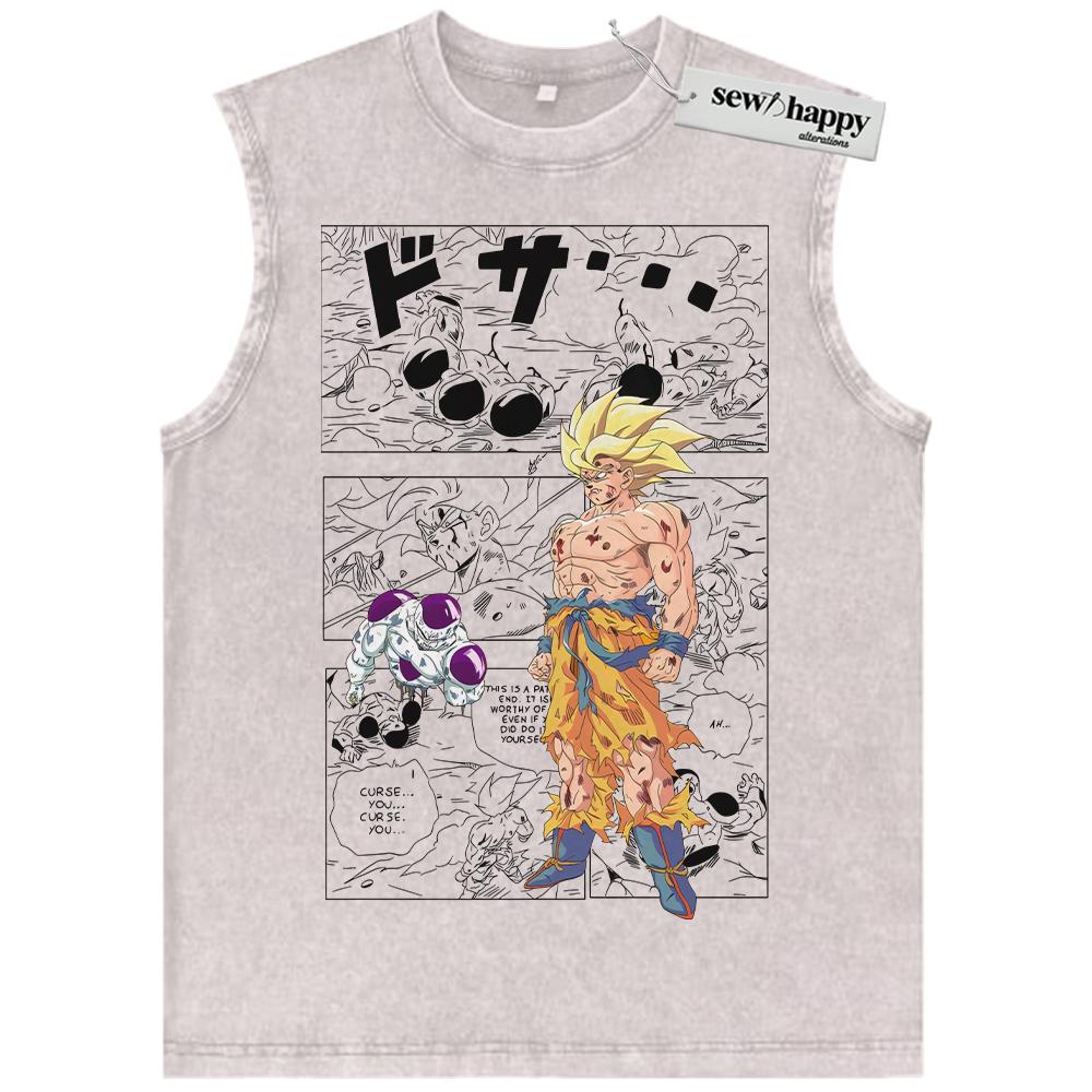 Wash Tank Top Son Goku Tank Top, Dragon Ball Tank Top, DBZ Tank Top, Anime Tank Top, Vintage Tank Top