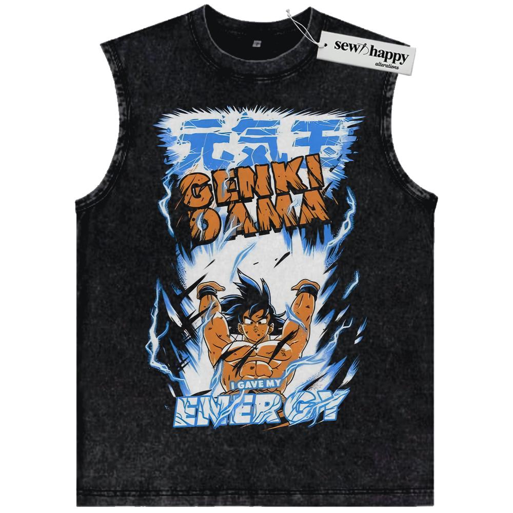 Wash Tank Top Son Goku Tank Top, Dragon Ball Tank Top, DBZ Tank Top, Anime Tank Top, Vintage Tank Top