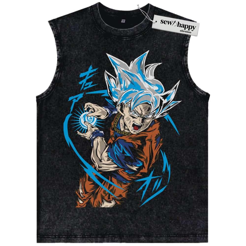 Wash Tank Top Son Goku Tank Top, Dragon Ball Z Tank Top, DBZ Tank Top, Anime Tank Top, Vintage Tank Top