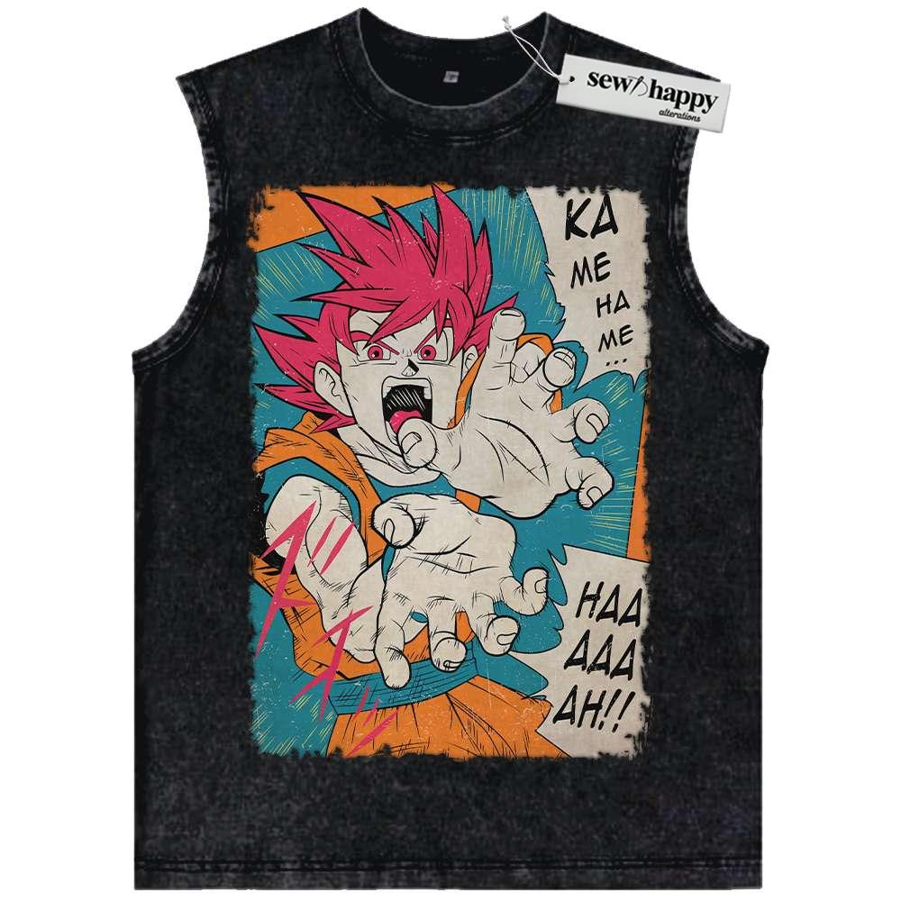 Wash Tank Top Son Goku Tank Top, Dragon Ball Z Tank Top, DBZ Tank Top, Anime Tank Top, Vintage Tank Top