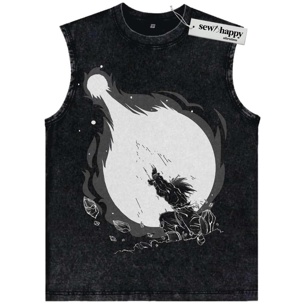 Wash Tank Top Son Goku Tank Top, Dragon Ball Z Tank Top, DBZ Tank Top, Anime Tank Top, Vintage Tank Top