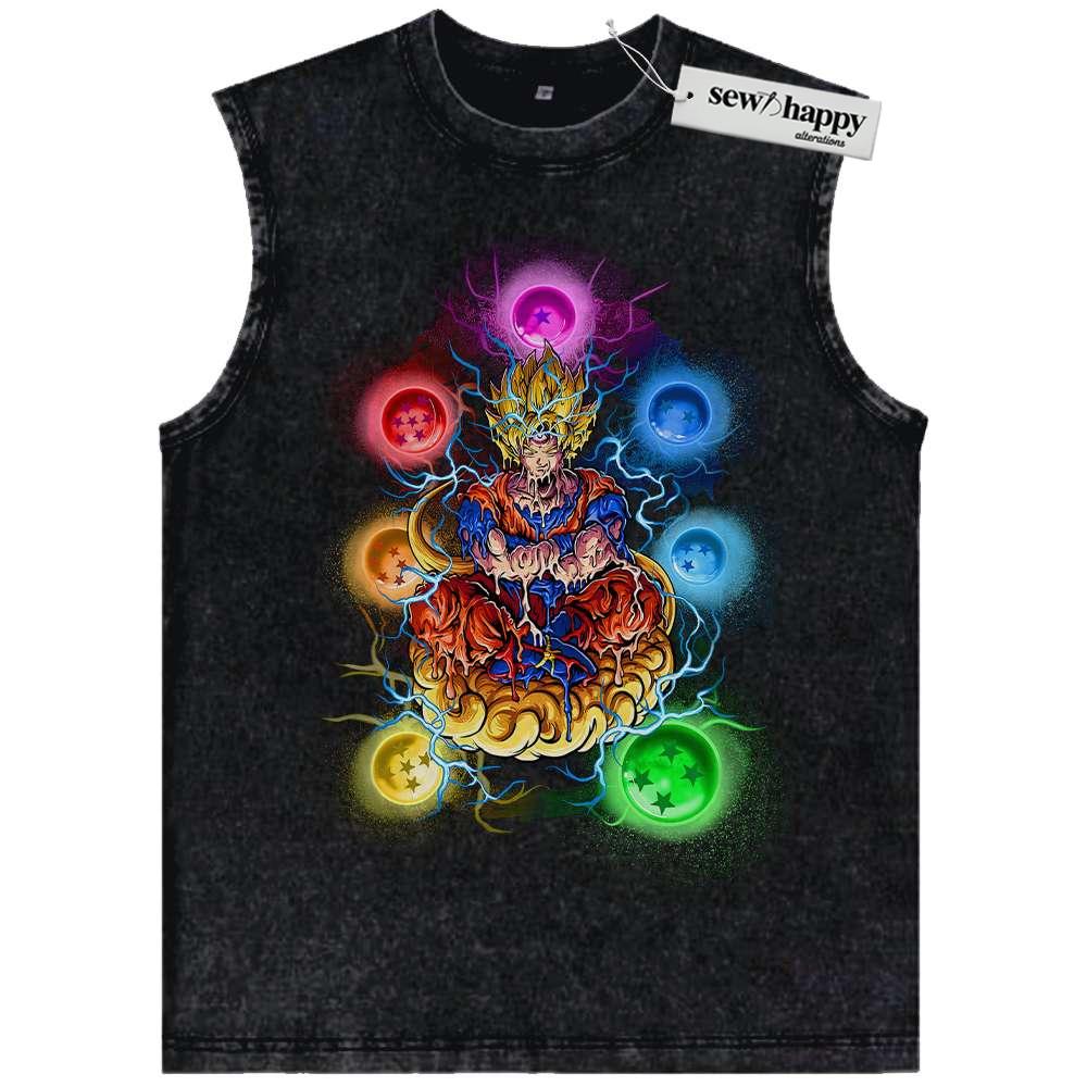 Wash Tank Top Son Goku Tank Top, Dragon Ball Z Tank Top, DBZ Tank Top, Anime Tank Top, Vintage Tank Top