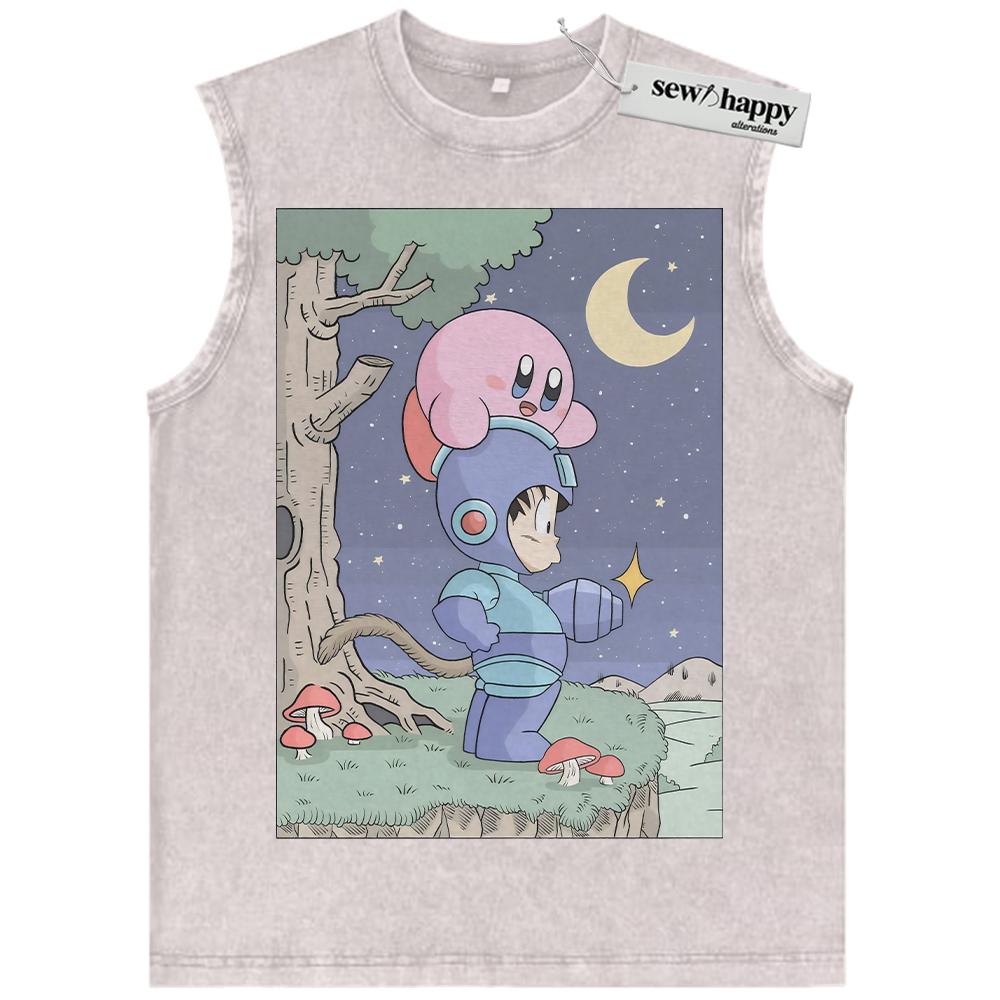 Wash Tank Top Son Goku Tank Top, Kirby Tank Top, Dragon Ball Tank Top, Anime Tank Top, Vintage Tank Top