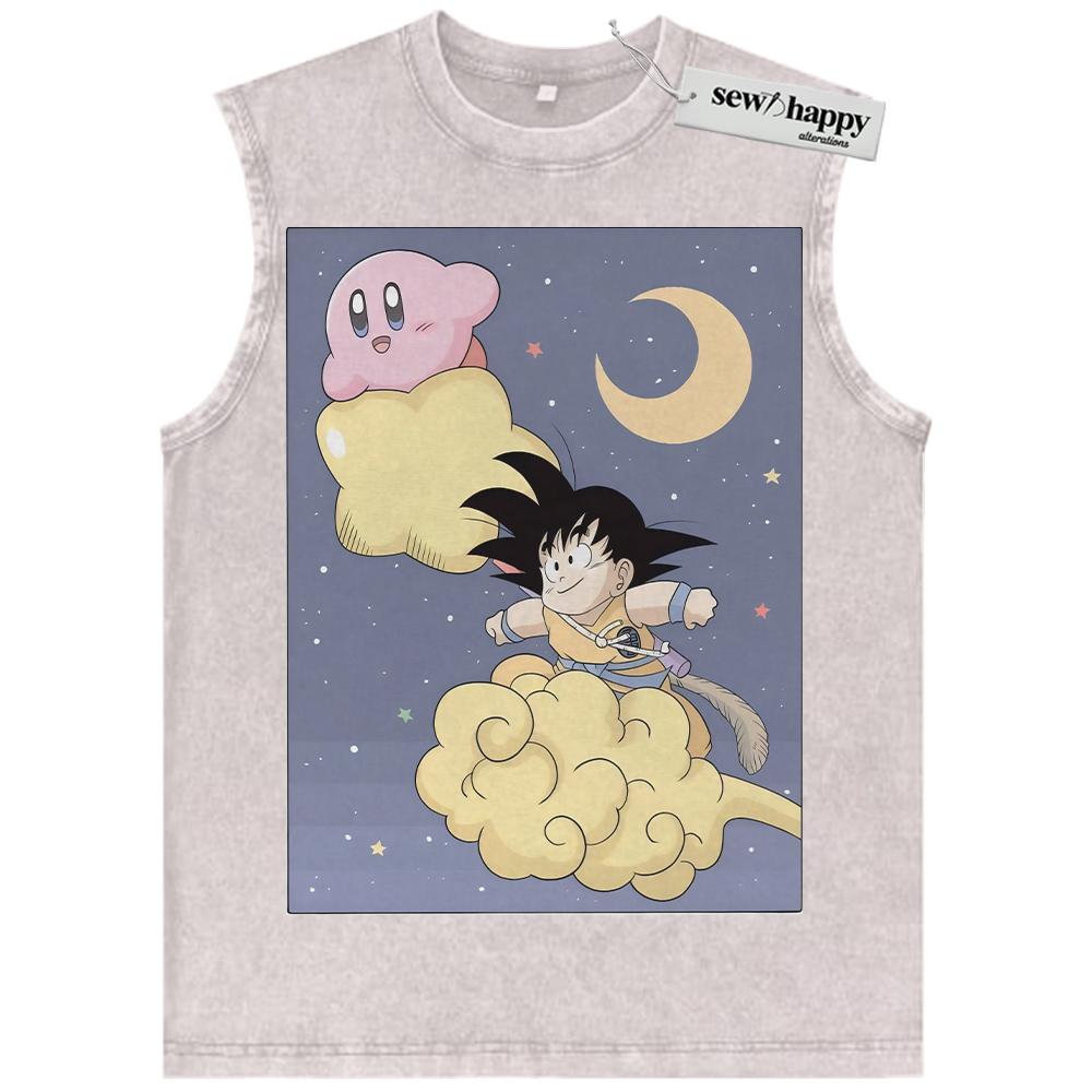Wash Tank Top Son Goku Tank Top, Kirby Tank Top, Dragon Ball Tank Top, Anime Tank Top, Vintage Tank Top