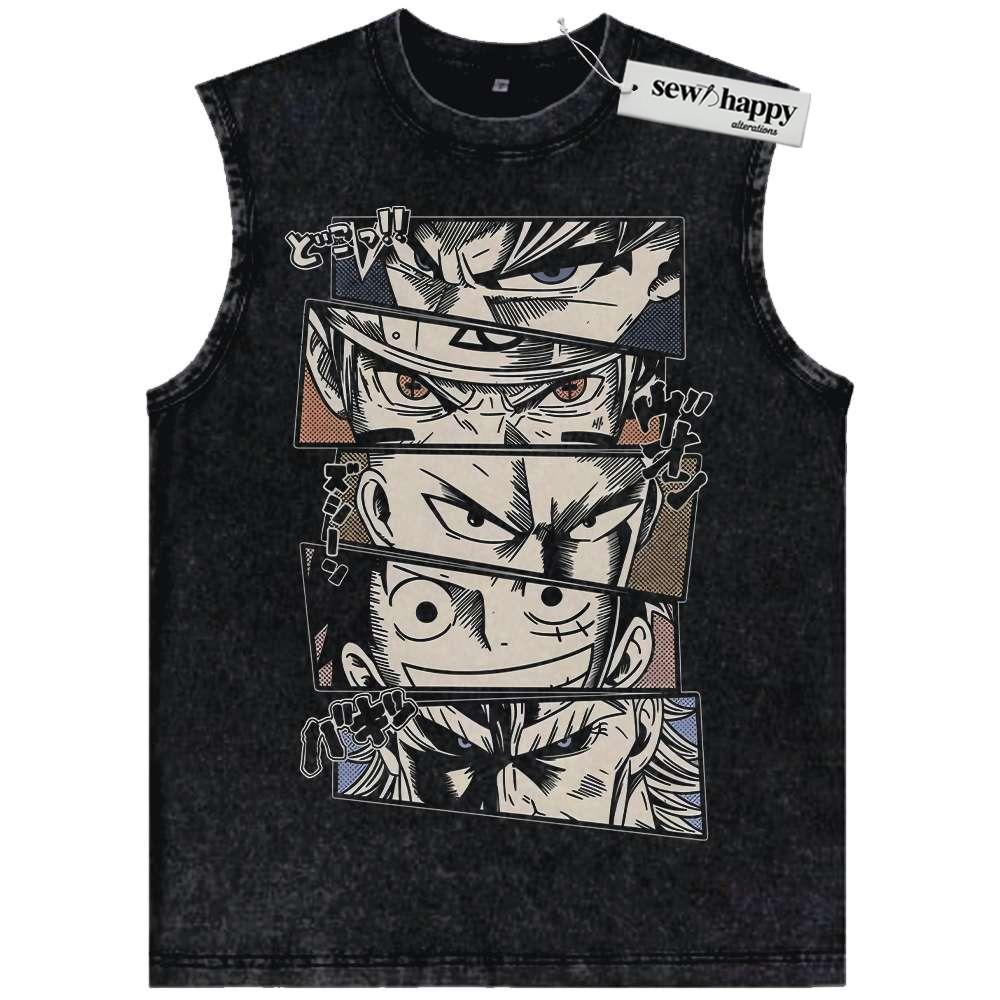 Wash Tank Top Son Goku Tank Top, Naruto Tank Top, Luffy Tank Top, Saitama Tank Top, All Might Tank Top, Anime Tank Top, Vintage Tank Top