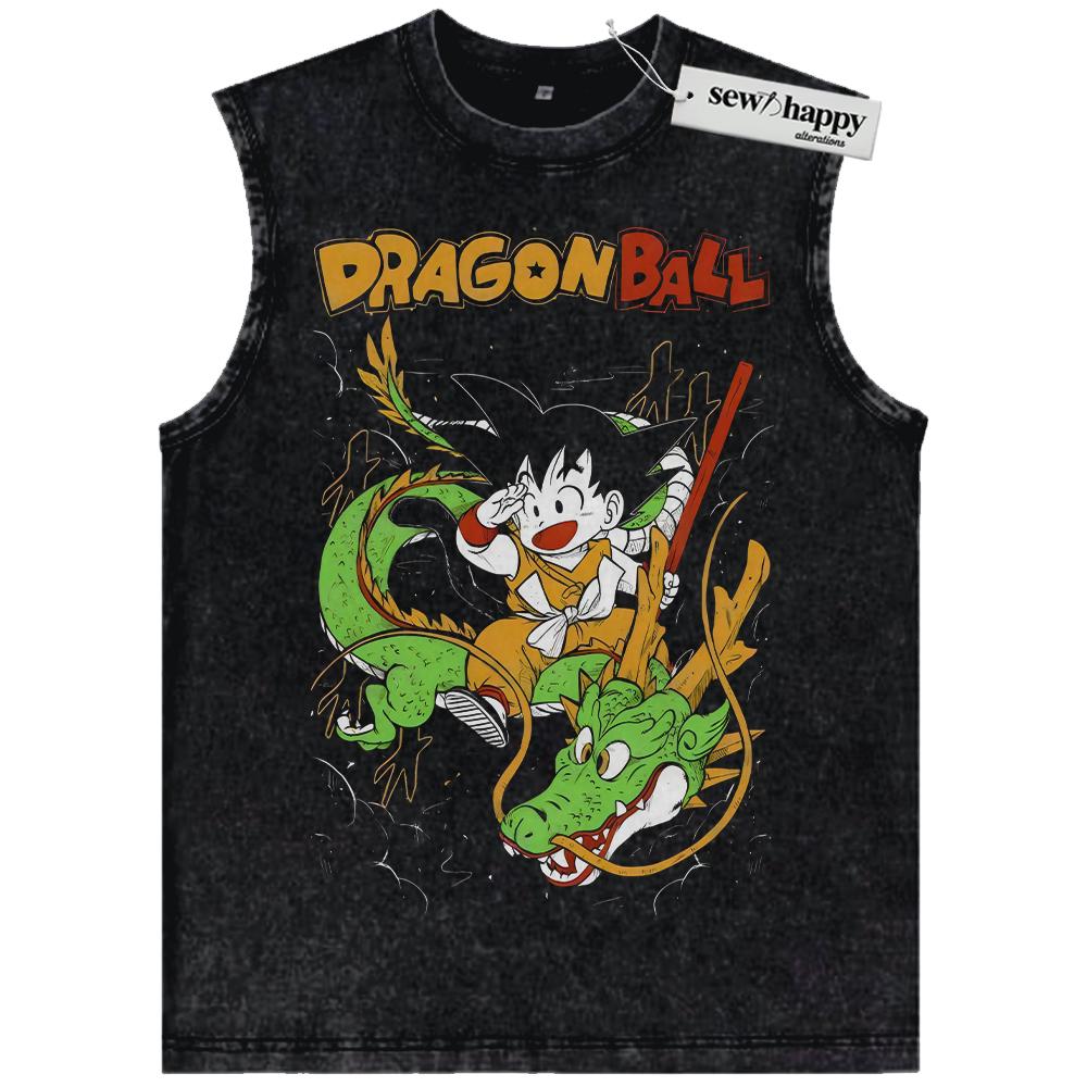 Wash Tank Top Son Goku Tank Top, Shenron Tank Top, Dragon Ball Tank Top, Anime Tank Top, Vintage Tank Top