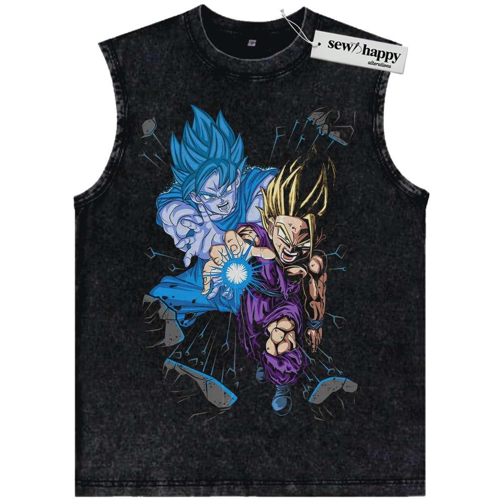 Wash Tank Top Son Goku Tank Top, Son Gohan Tank Top, Dragon Ball Tank Top, DBZ Tank Top, Anime Tank Top, Vintage Tank Top