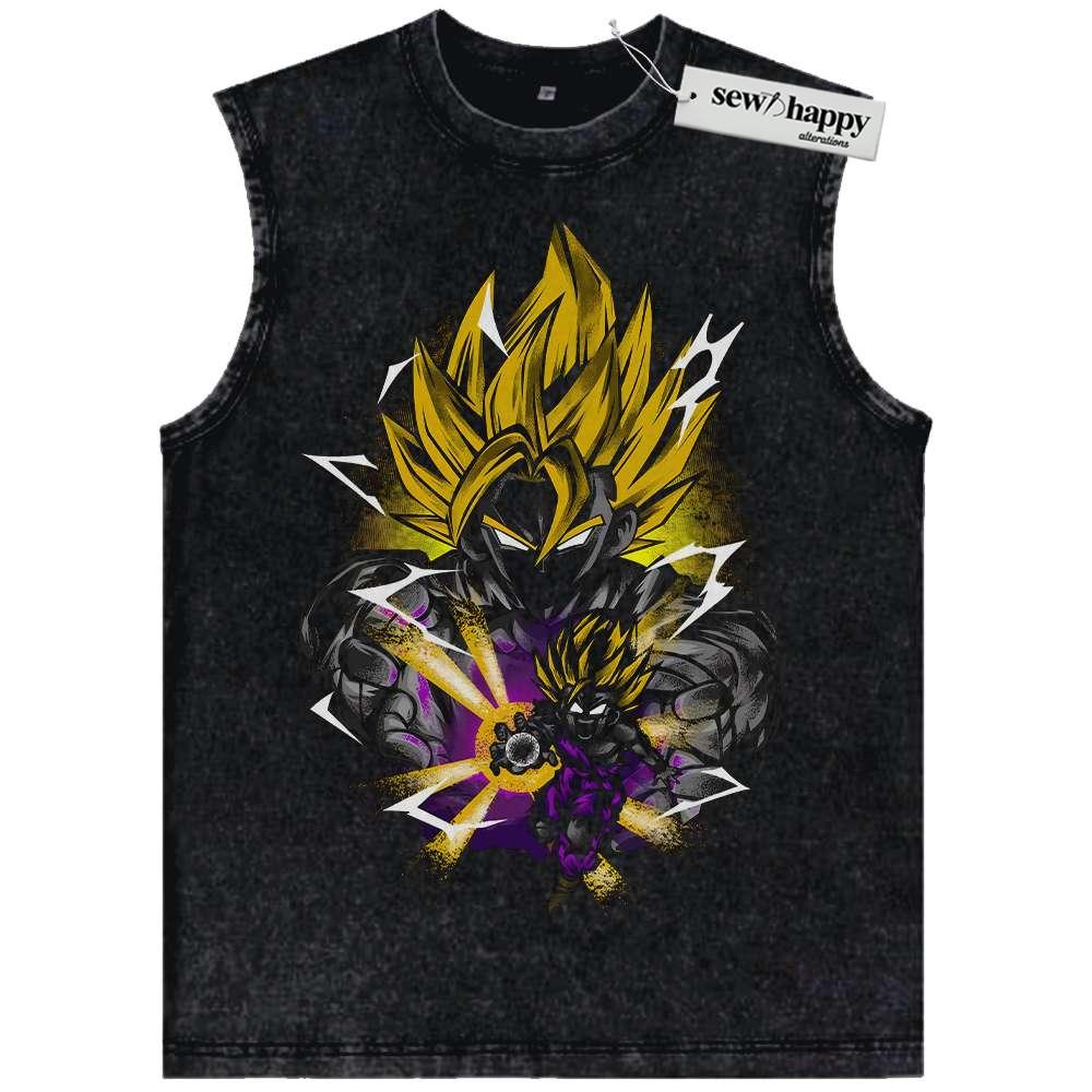 Wash Tank Top Son Goku Tank Top, Son Gohan Tank Top, Dragon Ball Z Tank Top, DBZ Tank Top, Anime Tank Top, Vintage Tank Top