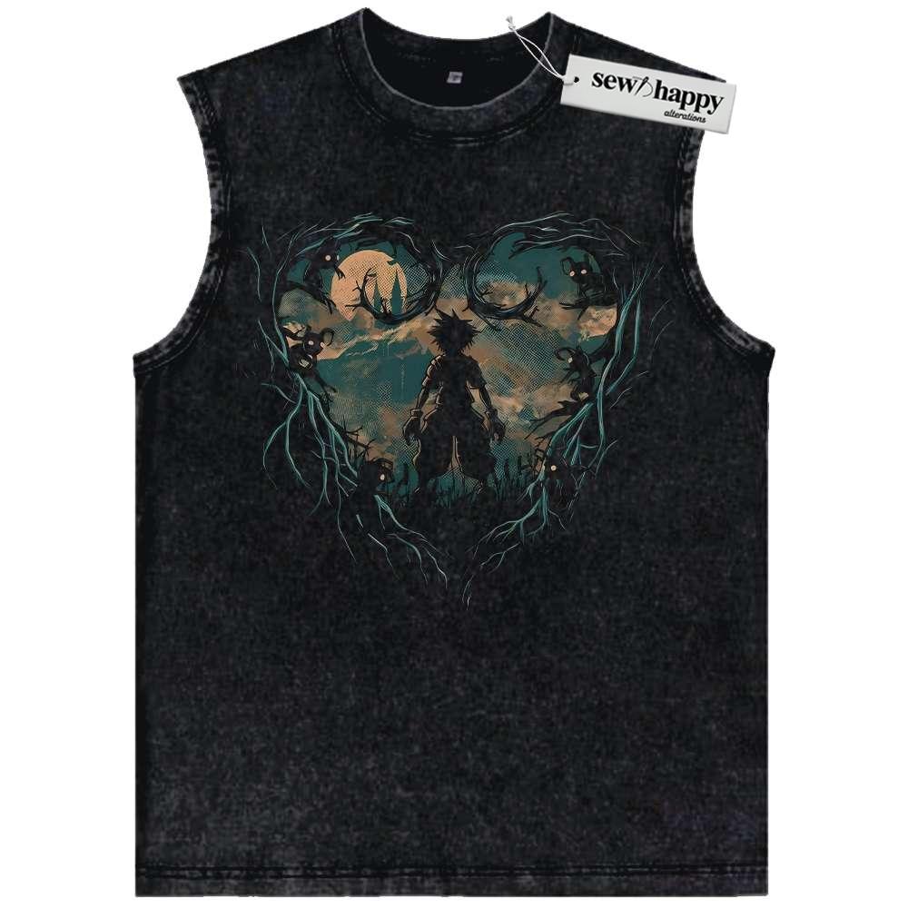 Wash Tank Top Sora Tank Top, Kingdom Hearts Tank Top, Game Tank Top, Vintage Tank Top
