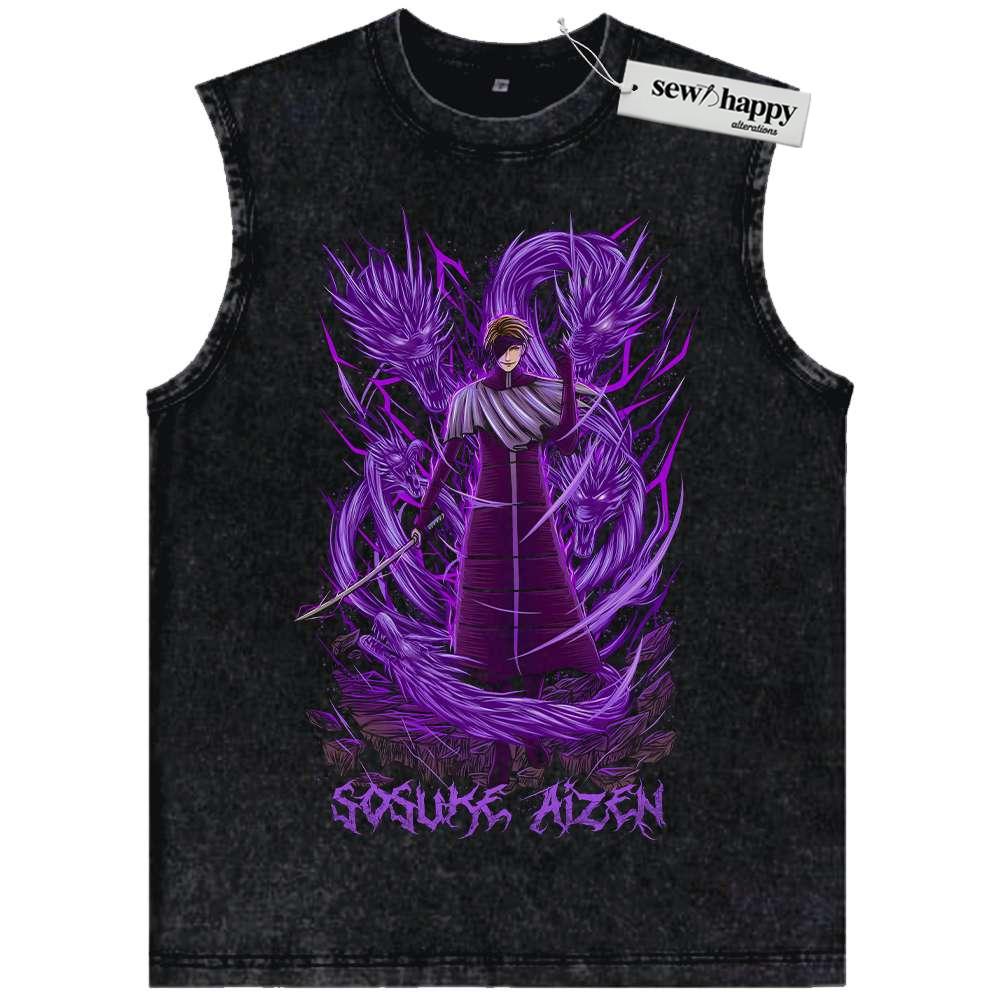 Wash Tank Top Sosuke Aizen Tank Top, Bleach Tank Top, Anime Tank Top, Vintage Tank Top