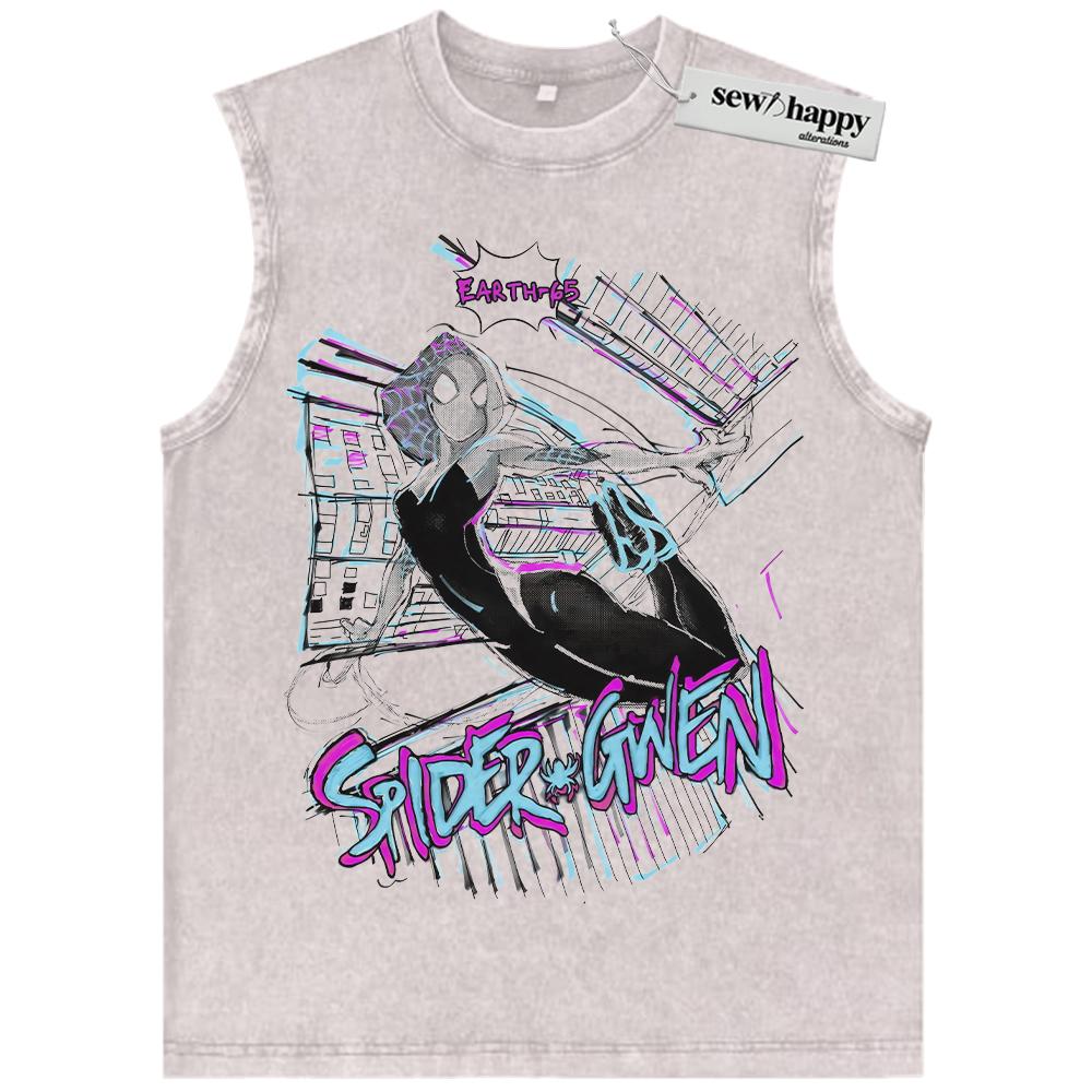 Wash Tank Top Spider-Gwen Tank Top, Spider Woman Tank Top, Marvel Comics Tank Top, Vintage Tank Top