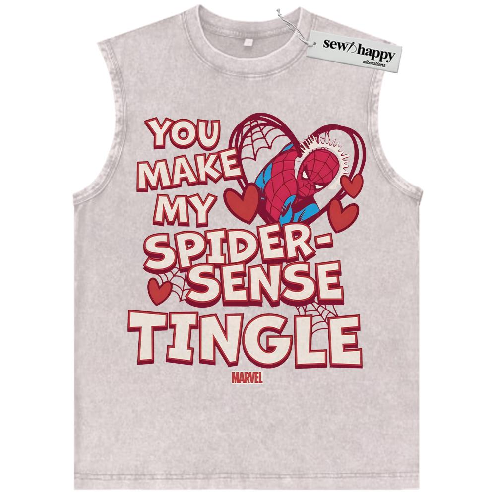 Wash Tank Top Spider-Man Tank Top, Marvel Comics Tank Top, Valentine’s Day Tank Top, Vintage Tank Top