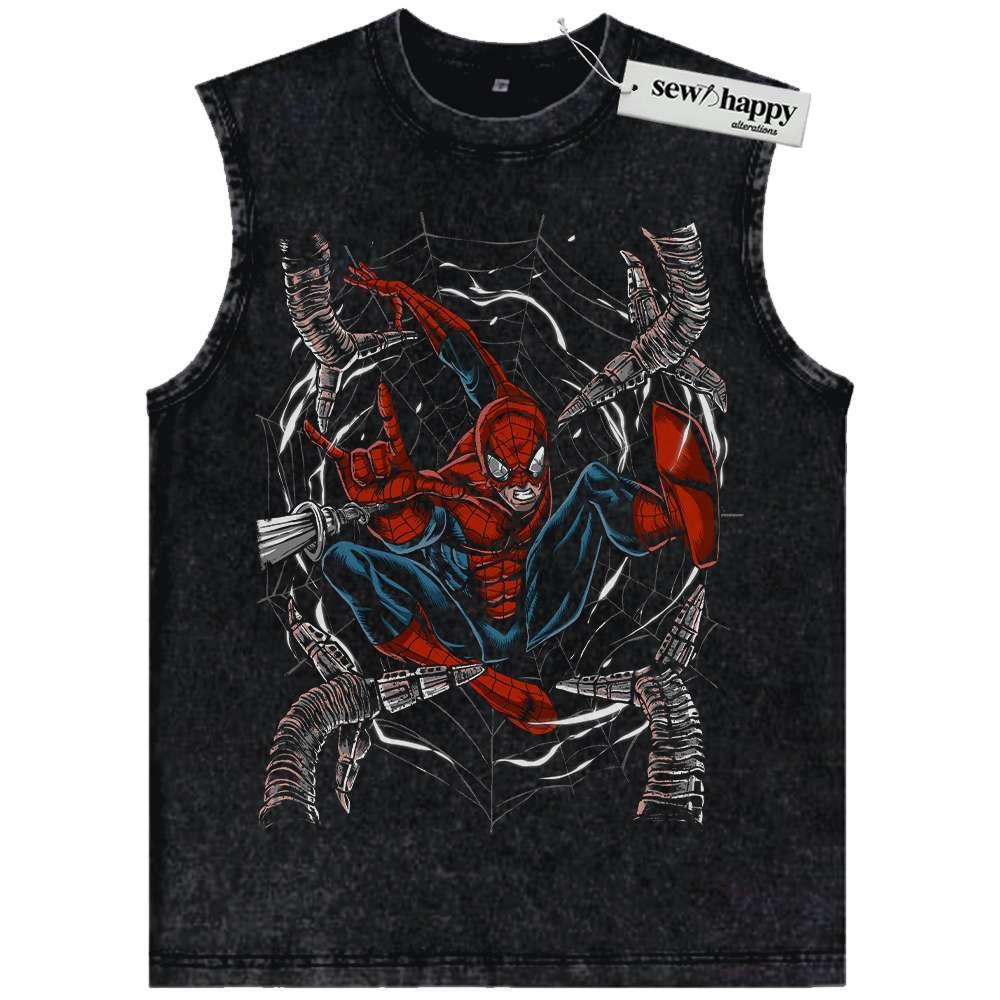 Wash Tank Top Spider-Man Tank Top, Marvel Comics Tank Top, Vintage Tank Top