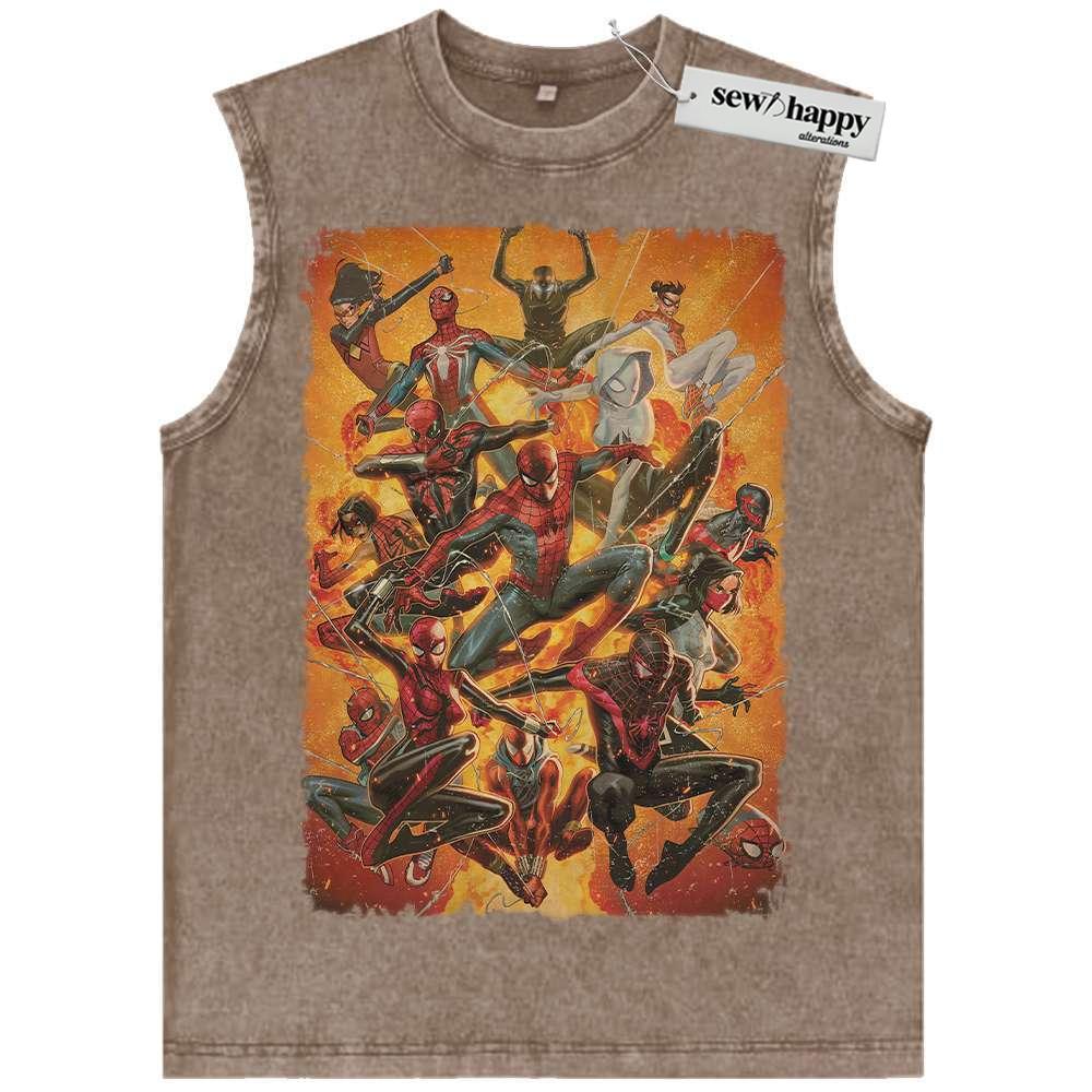 Wash Tank Top Spider-Man Tank Top, Marvel Comics Tank Top, Vintage Tank Top