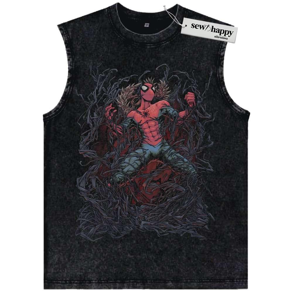 Wash Tank Top Spider-Man Tank Top, Marvel Comics Tank Top, Vintage Tank Top