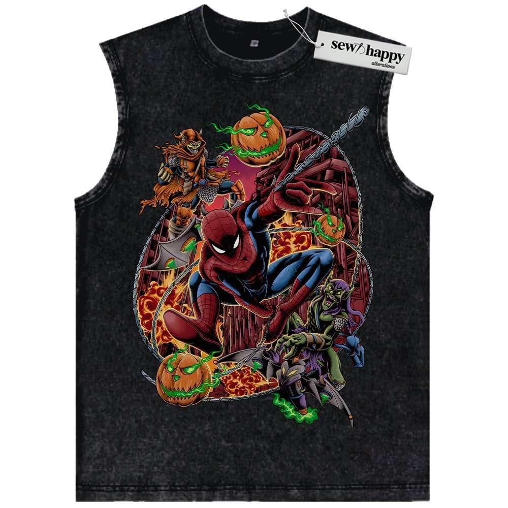 Wash Tank Top Spider-Man Tank Top, Marvel Comics Tank Top, Vintage Tank Top