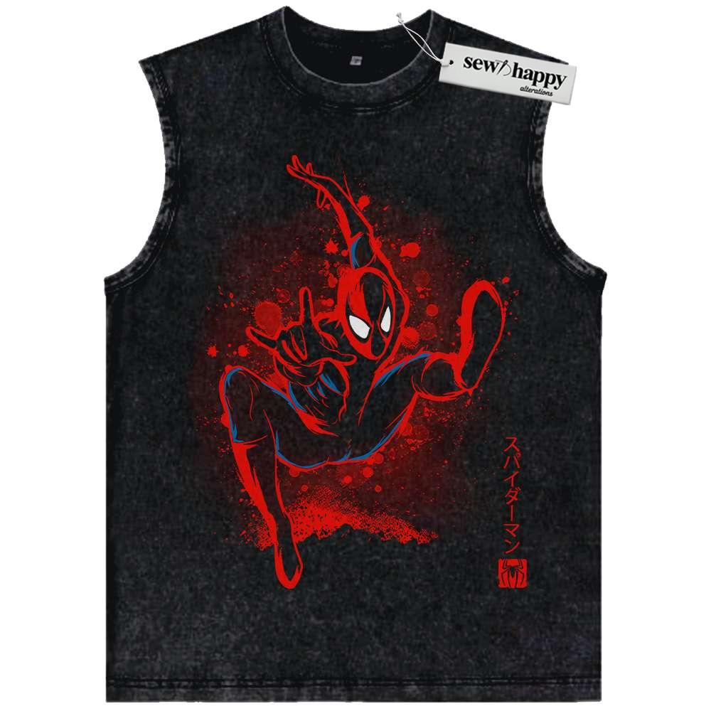 Wash Tank Top Spider-Man Tank Top, Marvel Comics Tank Top, Vintage Tank Top