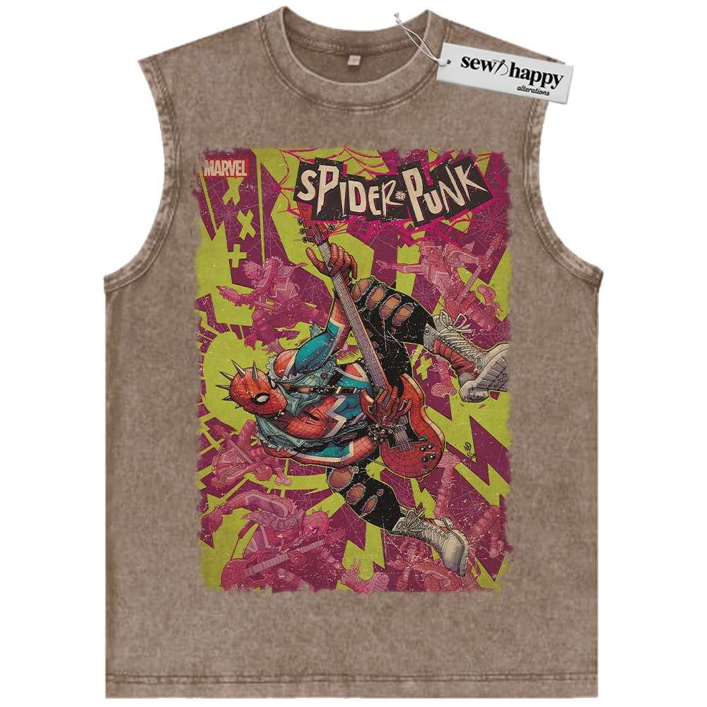Wash Tank Top Spider-Man Tank Top, Spiderpunk Tank Top, Marvel Comics Tank Top, Vintage Tank Top