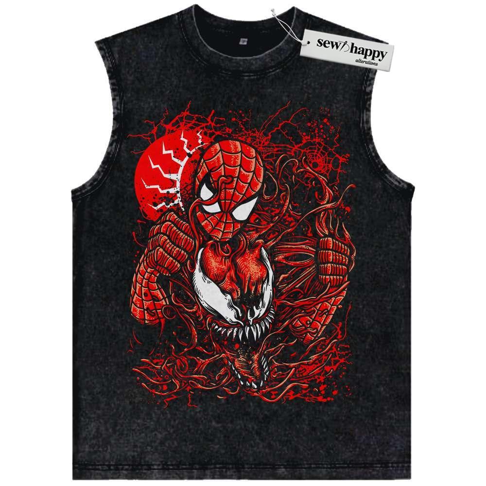 Wash Tank Top Spider-Man vs Carnage Tank Top, Marvel Comics Tank Top, Vintage Tank Top