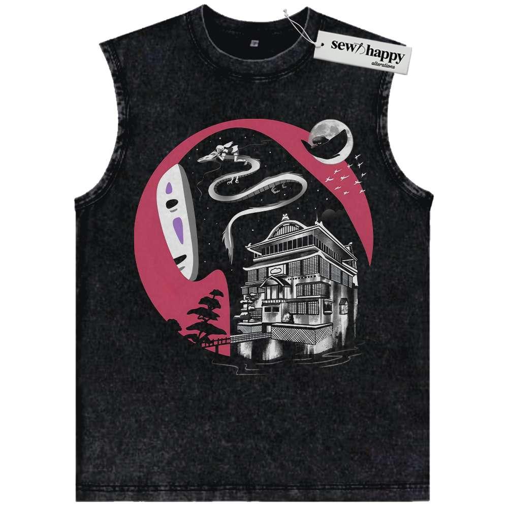 Wash Tank Top Spirited Away Tank Top, Studio Ghibli Tank Top, Anime Tank Top, Vintage Tank Top