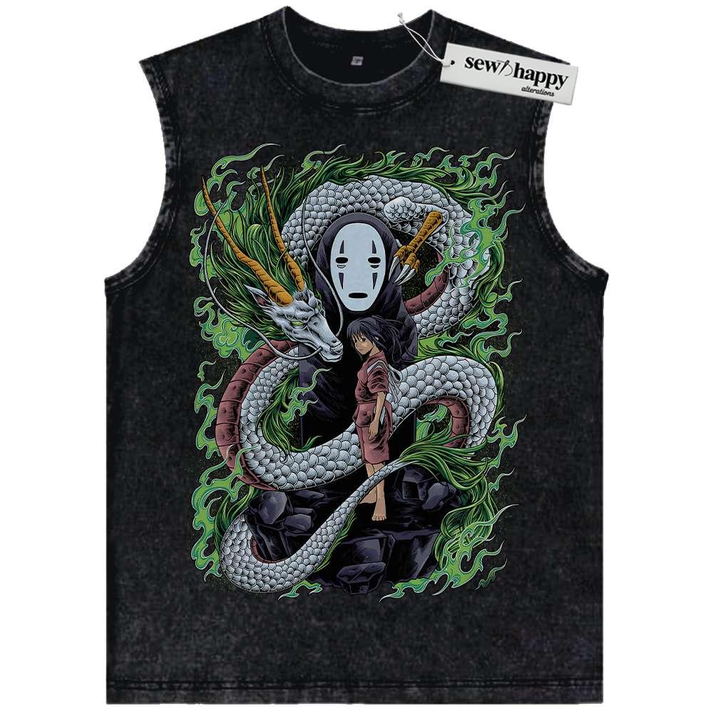Wash Tank Top Spirited Away Tank Top, Studio Ghibli Tank Top, Anime Tank Top, Vintage Tank Top