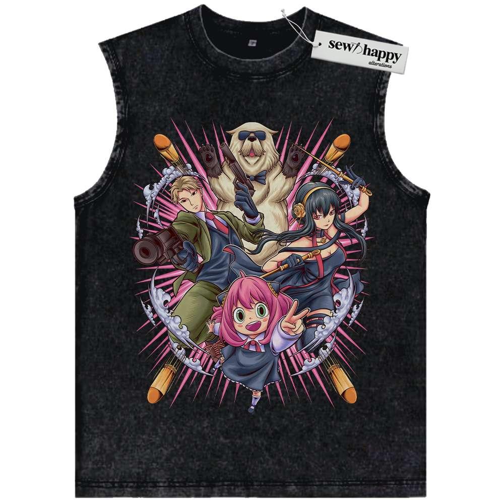 Wash Tank Top Spy x Family Tank Top, Anime Tank Top, Vintage Tank Top
