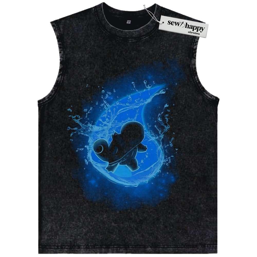 Wash Tank Top Squirtle Tank Top, Pokemon Tank Top, Anime Tank Top, Vintage Tank Top