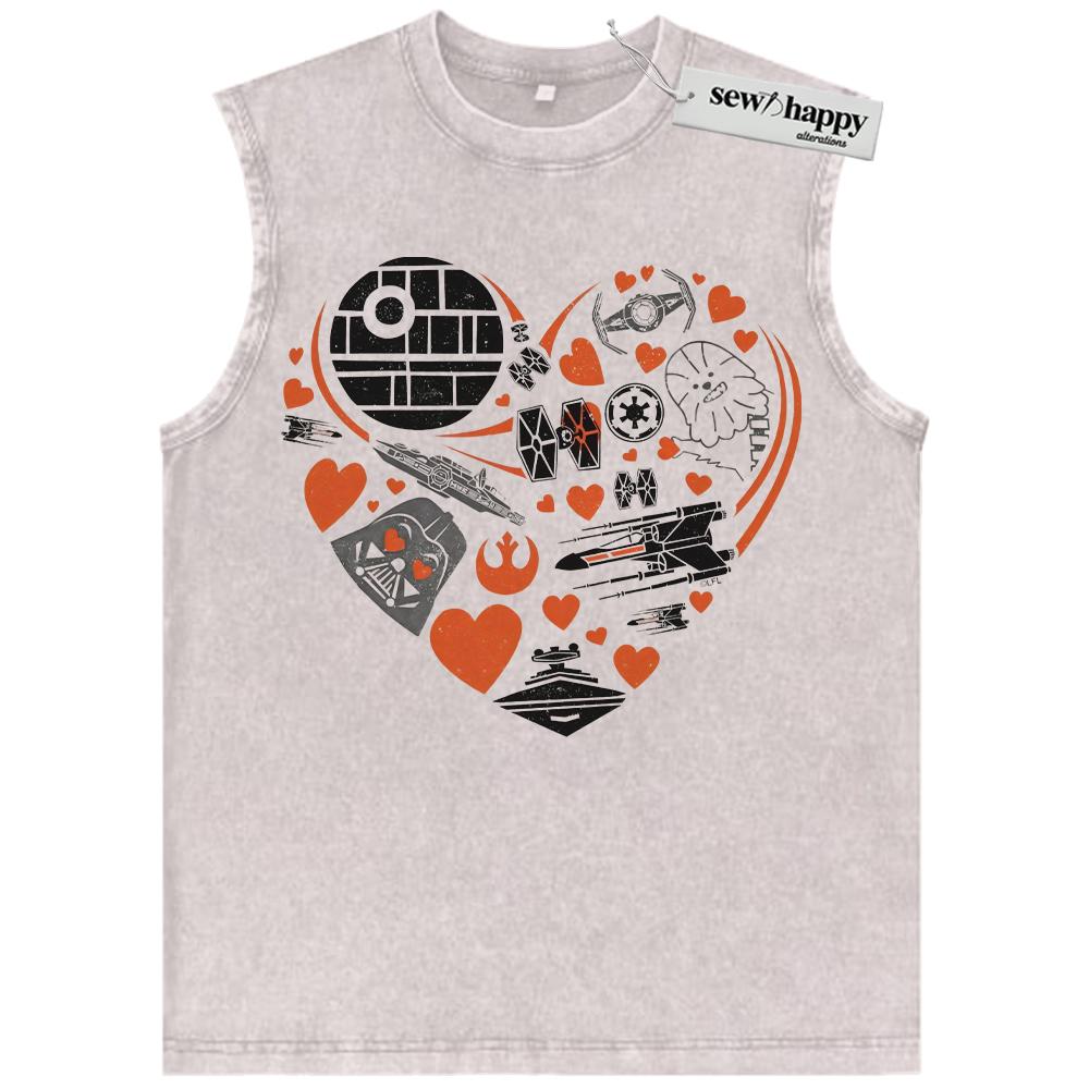 Wash Tank Top Star Wars Tank Top, Valentine’s Day Tank Top, Movie Tank Top, Vintage Tank Top