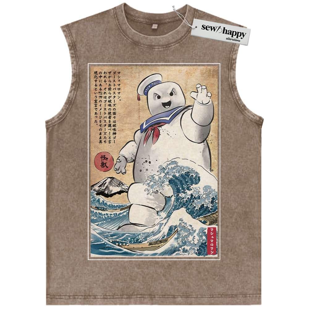 Wash Tank Top Stay Puft Marshmallow Man Tank Top, Ghostbusters Tank Top, Halloween Tank Top, Horror Tank Top, Vintage Tank Top