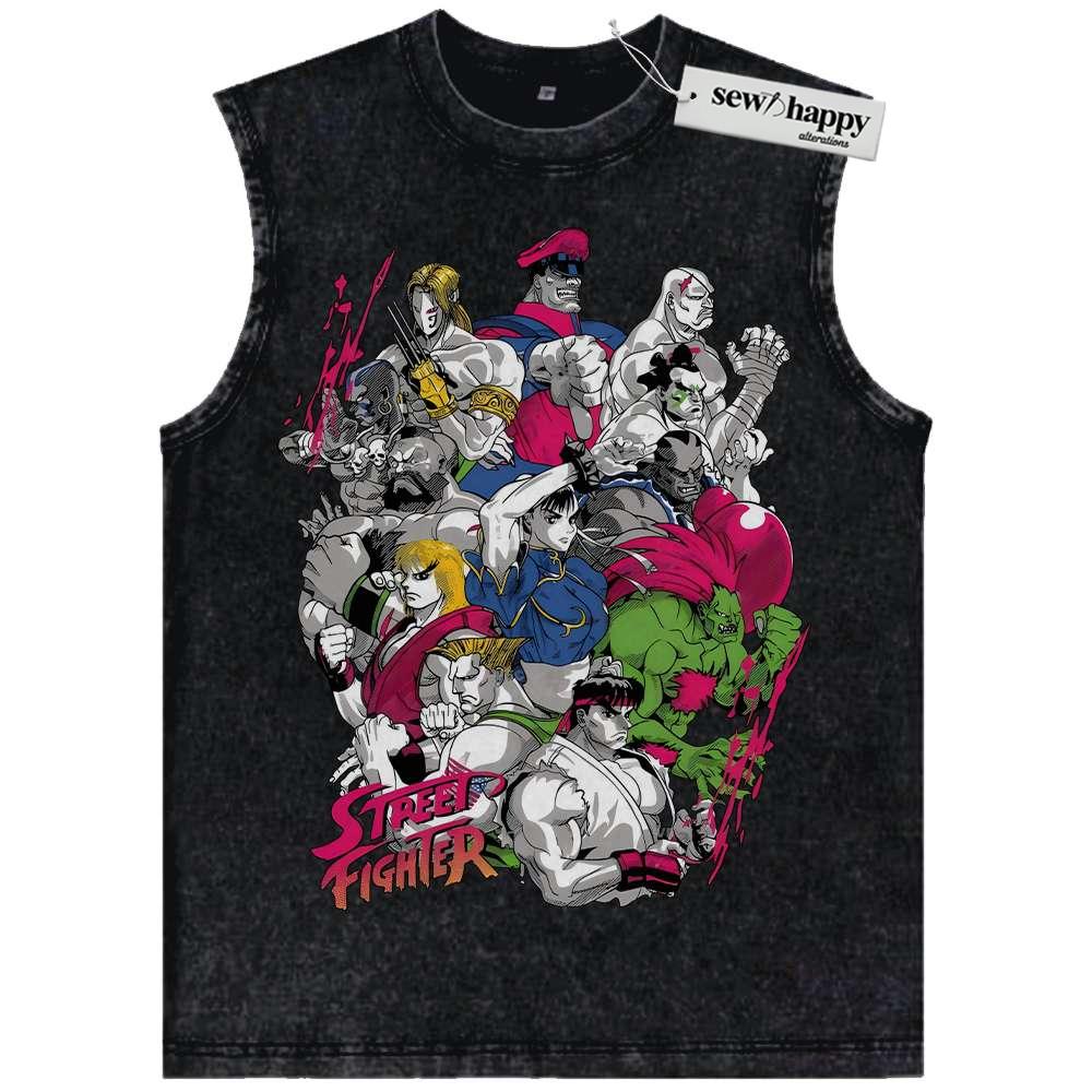 Wash Tank Top Street Fighter Tank Top, Game Tank Top, Vintage Tank Top