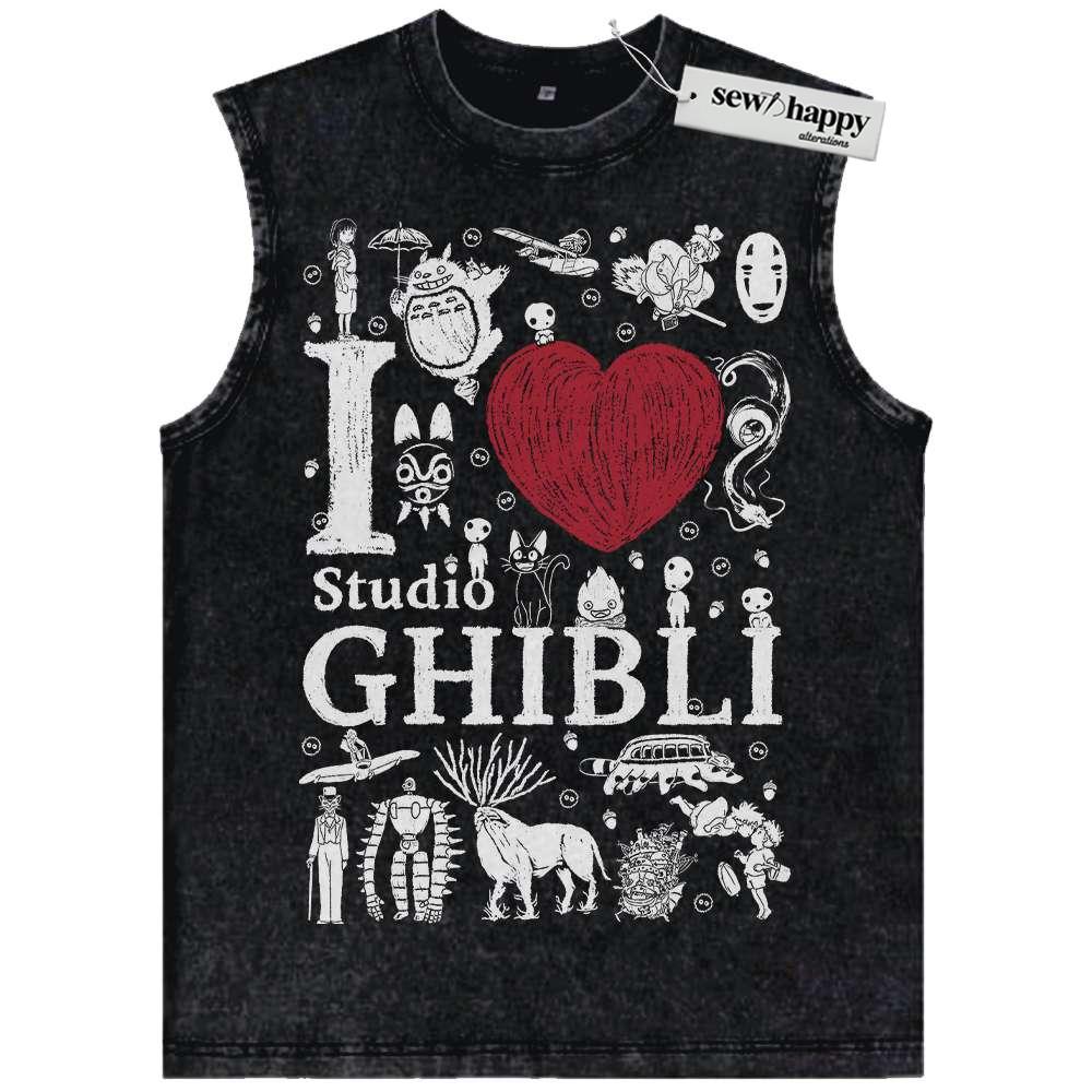 Wash Tank Top Studio Ghibli Tank Top, Anime Tank Top, Vintage Tank Top