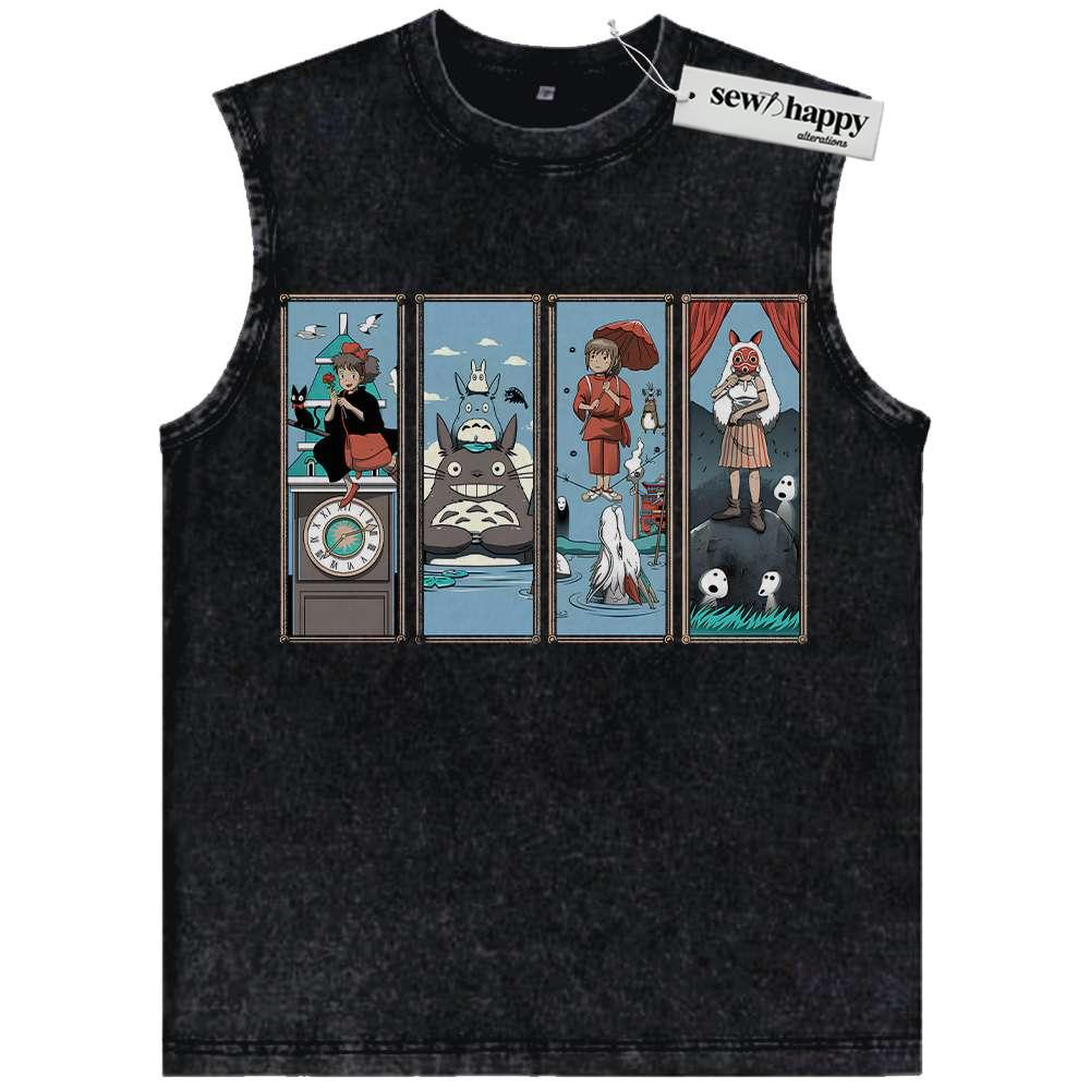 Wash Tank Top Studio Ghibli Tank Top, Anime Tank Top, Vintage Tank Top