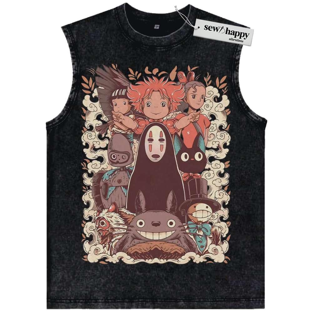 Wash Tank Top Studio Ghibli Tank Top, Anime Tank Top, Vintage Tank Top