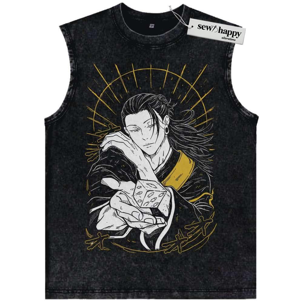 Wash Tank Top Suguru Geto Tank Top, Jujutsu Kaisen Tank Top, Anime Tank Top, Vintage Tank Top