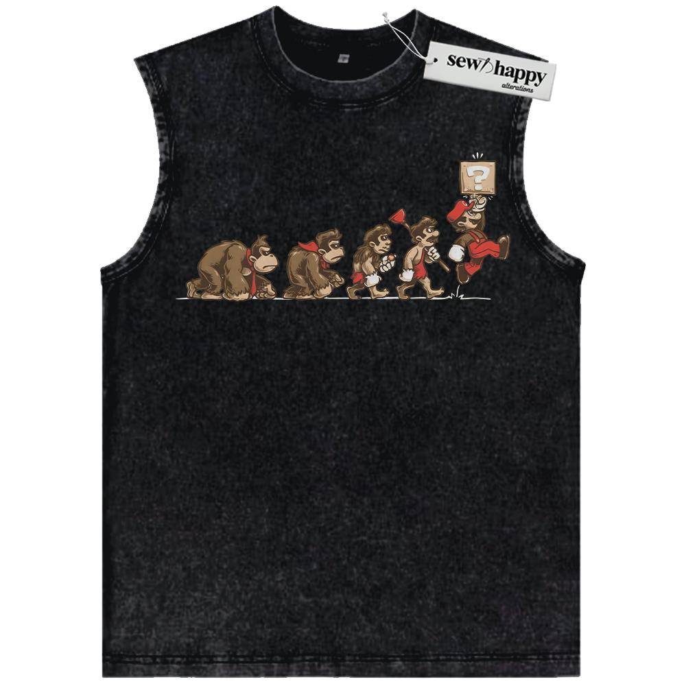 Wash Tank Top Super Mario Tank Top, Game Tank Top, Vintage Tank Top