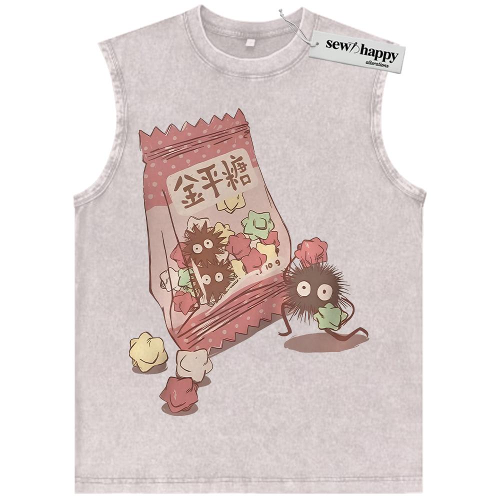 Wash Tank Top Susuwatari Tank Top, My Neighbor Totoro Tank Top, Spirited Away Tank Top, Studio Ghibli Tank Top, Anime Tank Top, Vintage Tank Top