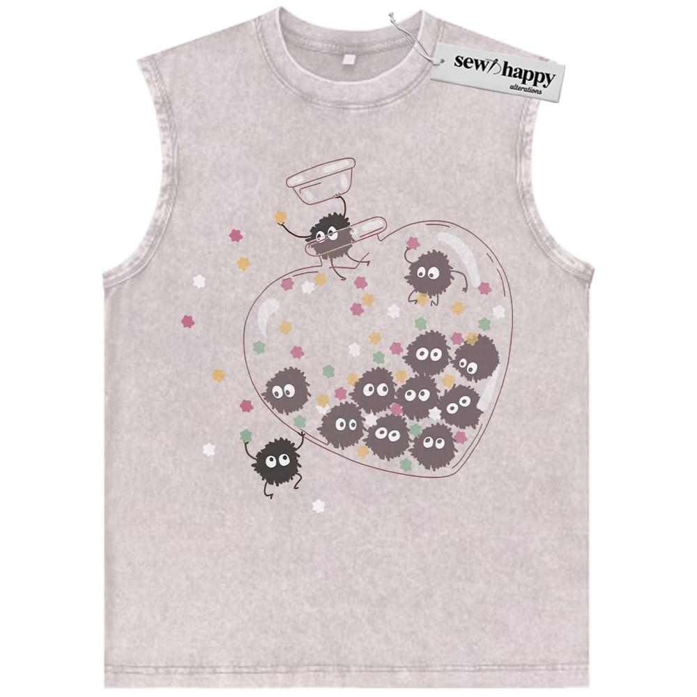 Wash Tank Top Susuwatari Tank Top, My Neighbor Totoro Tank Top, Spirited Away Tank Top, Valentine’s Day Tank Top, Anime Tank Top, Vintage Tank Top