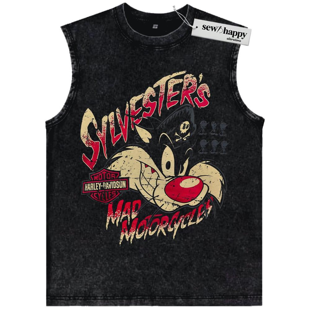 Wash Tank Top Sylvester Tank Top, Looney Tunes Tank Top, Animated Tank Top, Vintage Tank Top