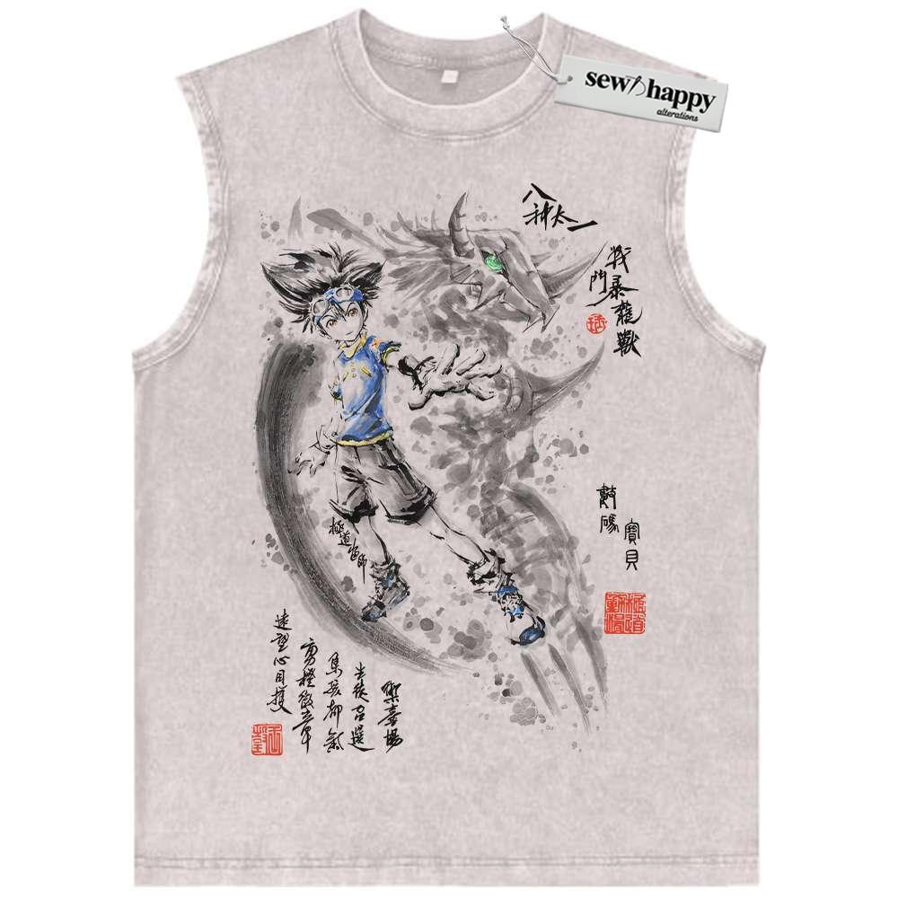 Wash Tank Top Taichi Kamiya Tank Top, Agumon Tank Top, Digimon Adventure Tank Top, Anime Tank Top, Vintage Tank Top