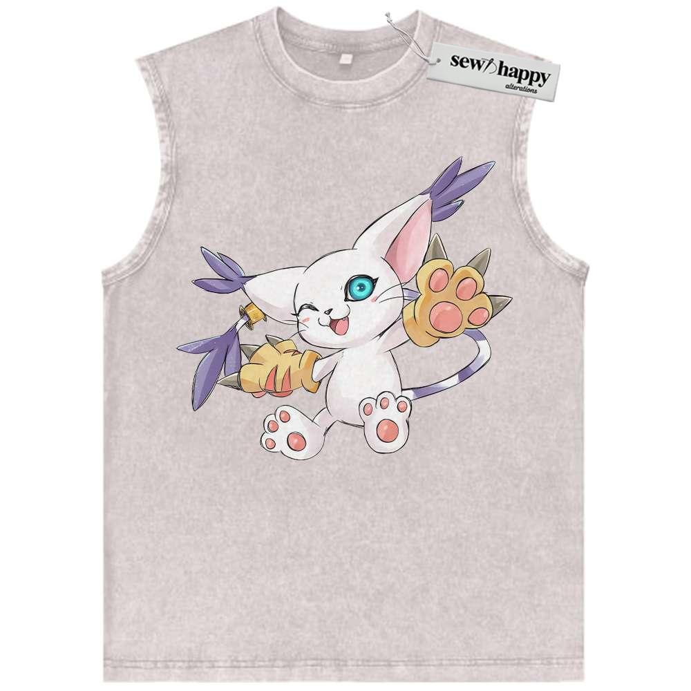 Wash Tank Top Tailmon Tank Top, Digimon Adventure Tank Top, Anime Tank Top, Vintage Tank Top