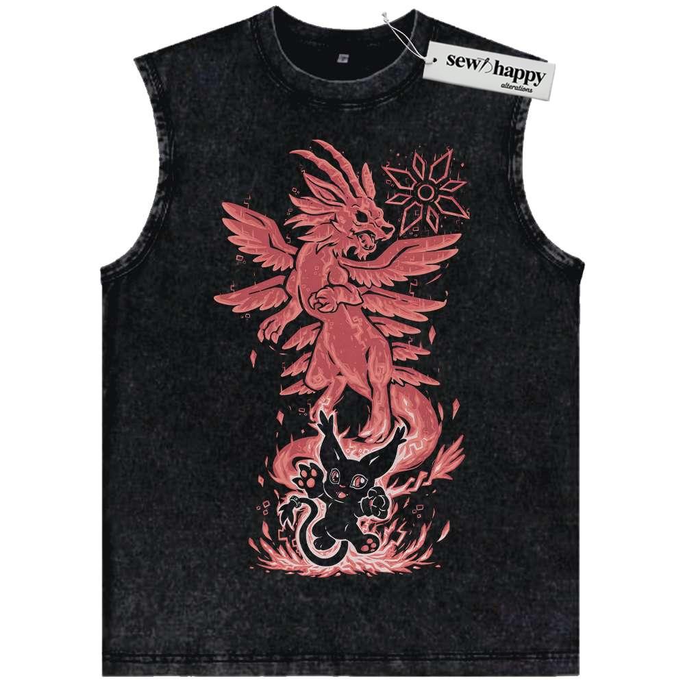 Wash Tank Top Tailmon Tank Top, Digimon Adventure Tank Top, Anime Tank Top, Vintage Tank Top