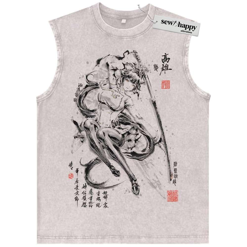 Wash Tank Top Takao Tank Top, Azur Lane Tank Top, Game Tank Top, Vintage Tank Top