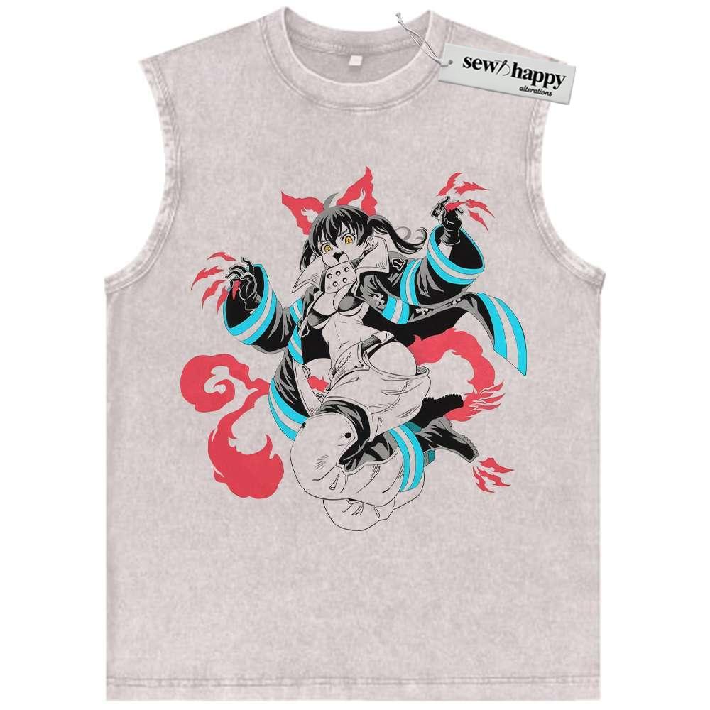 Wash Tank Top Tamaki Kotatsu Tank Top, Fire Force Tank Top, Anime Tank Top, Vintage Tank Top