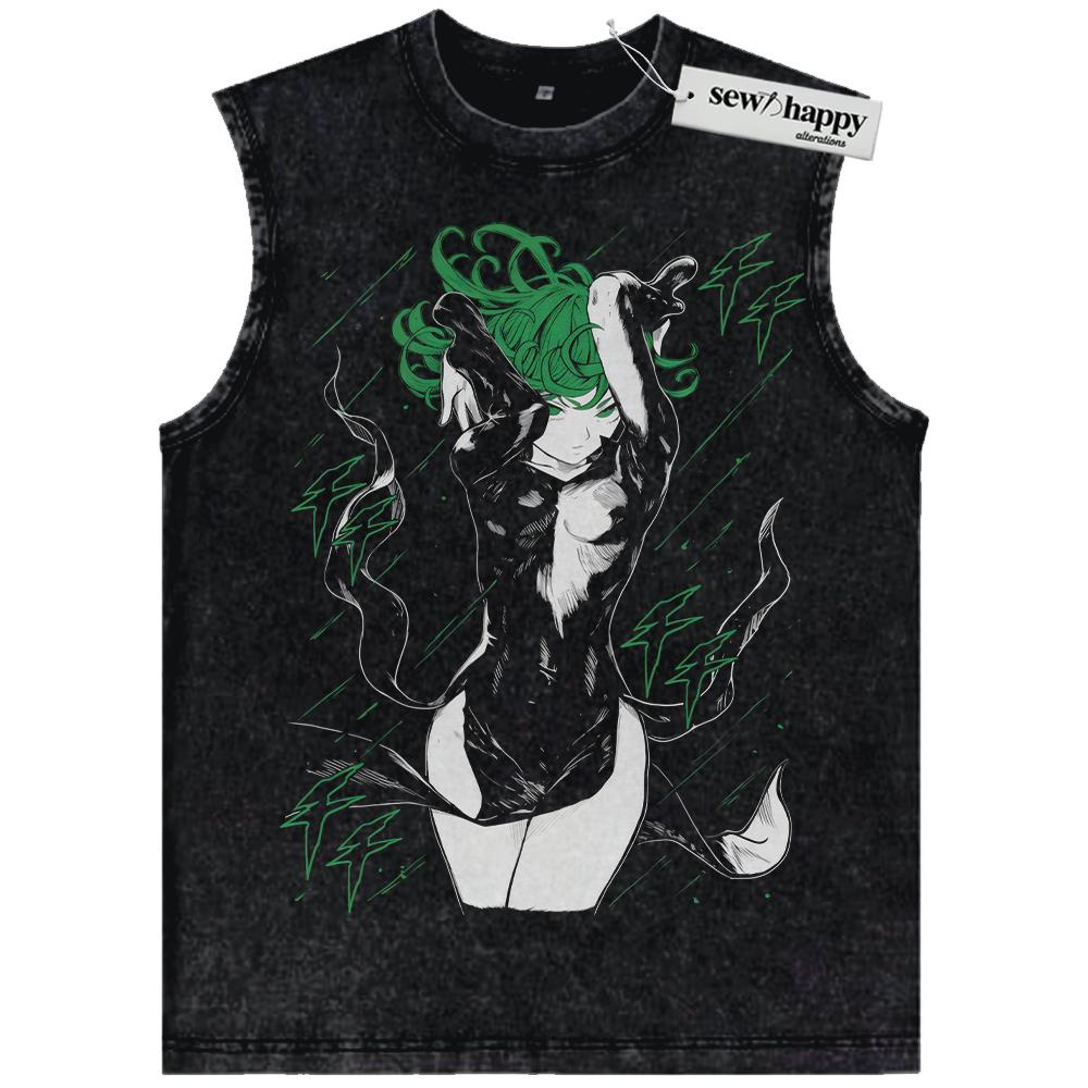 Wash Tank Top Tatsumaki Tank Top, One Punch Man Tank Top, Anime Tank Top, Vintage Tank Top
