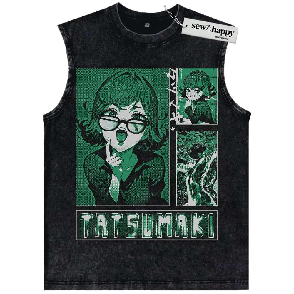 Wash Tank Top Tatsumaki Tank Top, One Punch Man Tank Top, Anime Tank Top, Vintage Tank Top