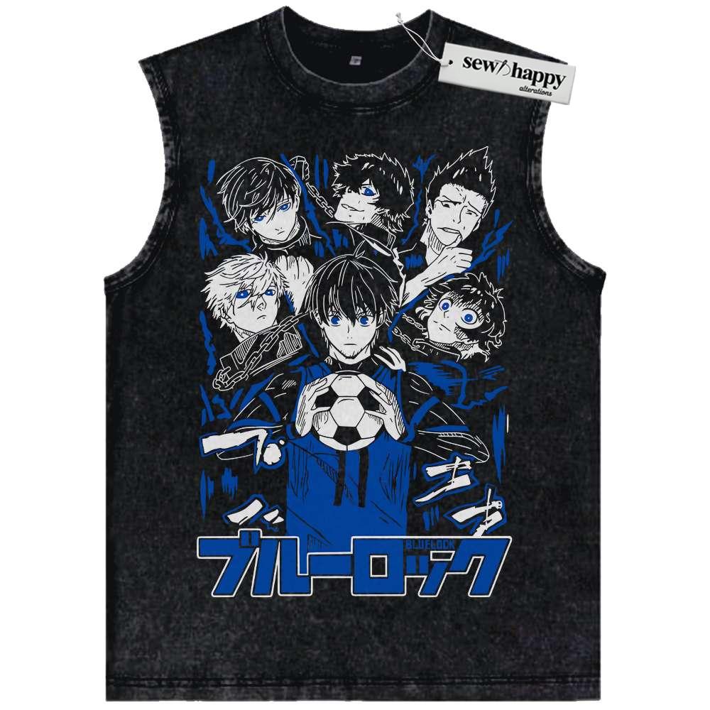 Wash Tank Top Team Z Tank Top, Blue Lock Tank Top, Anime Tank Top, Vintage Tank Top