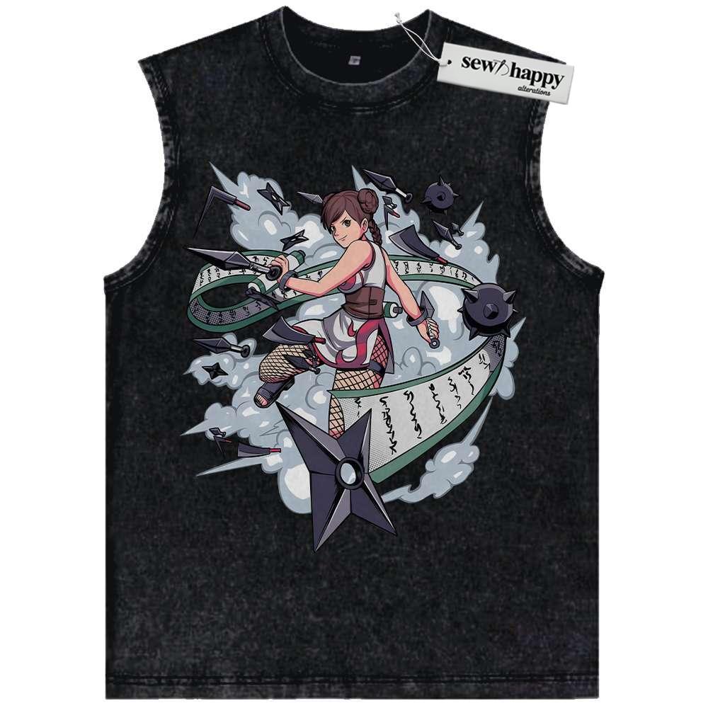 Wash Tank Top Tenten Tank Top, Naruto Tank Top, Anime Tank Top, Vintage Tank Top