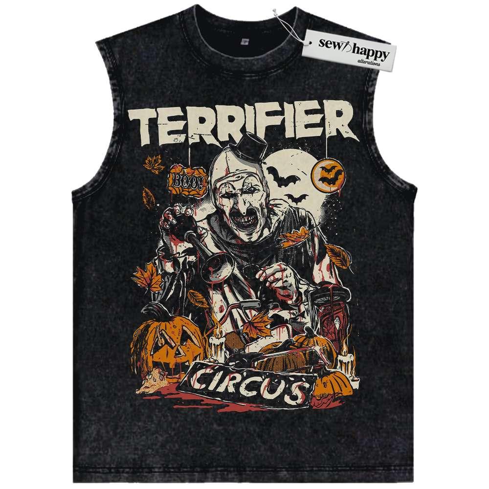 Wash Tank Top Terrifier Tank Top, Halloween Tank Top, Horror Tank Top, Vintage Tank Top